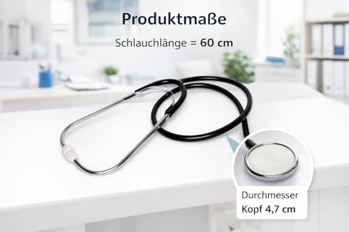 Flat Head Nurses Stethoscope - Stethoscope Doctor, Stethoscope, Stethoscope, Stethoscope Medicine for Care, Practice, Emergency Service & Training Flachkopf black 1