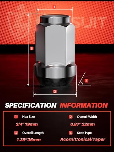 Sposuit 20 Pcs M12x1.5 Chrome Lug Nuts, 19mm Hex - Replacement for Buick 20 Pcs HexDrive