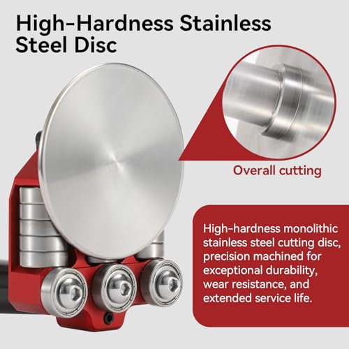 Sheet Metal Bender One Station Disc,90°-180° Bending Angle Sheet Metal Roller,Bending Capacity:Makes 0.59" - 1.18" Curved,Configure Rotary Ergonomic Handle Red
