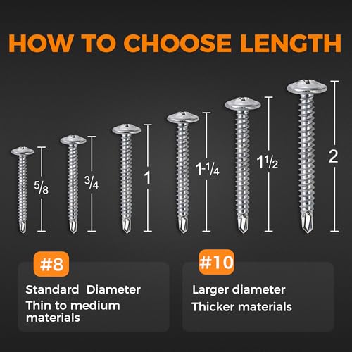 300 PCs #10 x 1-1/2 Truss Head Sheet Metal Screws - M4.8 x 38 Zinc Plated Phillips Drive Carbon Steel Wide Head Screws for Thin Metal #10x1-1/2" Silver 300