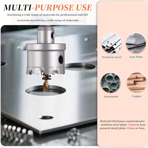 METALLIXITY Hole Saw 160mm 6-5/16" Tungsten Carbide for Metal Silver 160mm (6-5/16")