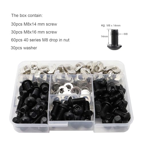 150Pcs M8 4040 Aluminum Extrusion Hardware Accessories for Bracket