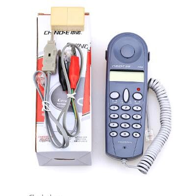 Brccee AC C019 Phone Telephone Butt Test Tester Lineman Tool Cable Set with Connectors and Joiner (Grey) Grey Blue