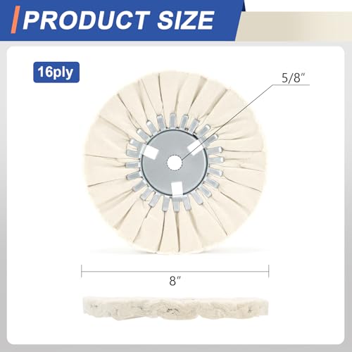 8" White Airway Buffing Wheel with Buffing Polishing Cutting Compounds