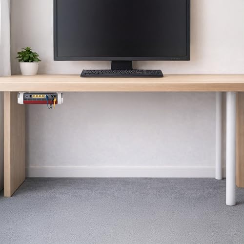 Wall Mount for Fritzbox 7690 6670 5690 5590 Fiber, 4690 & 7590 AX - Sturdy Bracket for Better Ventilation & Secure Holder Even Under Table and Ceiling - Not for 7590 (without AX)