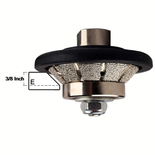 Raizi 3/8 inch Demi Bullnose Half Bullnose Diamond Hand Profile Wheel Router Bits 45 Degree Bevel Edge for Granite Concrete Marble Countertop Edge (E10) E10 (3/8")