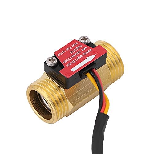 1Pc Turbine Water Flow Meter Flow Sensor G1/2'' Electric Magnetic Brass Inline Hall Switch Male Thread 1-25L/min