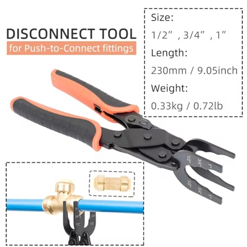 Pneumatic Connector Separator Pliers for Easy Removal of Connectors, 1/2 Inch 3/4 Inch 1, Removal Tool for Copper, PEX and CPVC