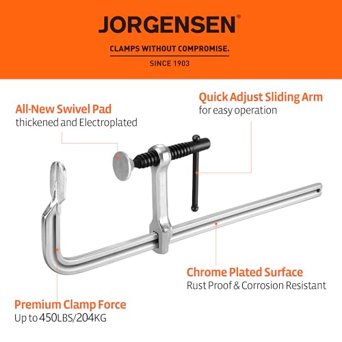 Jorgensen 12-Inch Light-Duty Drop Forged Steel Bar Clamps, 2-Pack 12 Inch
