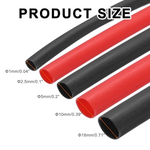 QUARKZMAN Heat Shrink Tubing, 50 mm Diameter x 1.53 m Length, Heat Shrink Tubing Shrink Ratio 2:1 PE Heat Shrink Tube Set for Cable Insulation Cable Connections Cable Bundling, 50mm x 1.53m black