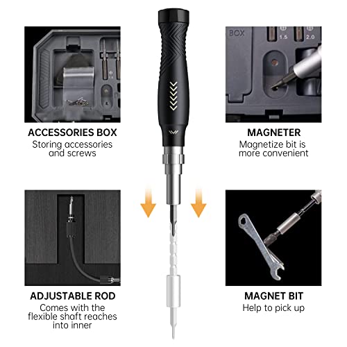 JAKEMY 164 in 1 Precision Screwdriver Set, Laptop Screwdriver Kit, Professional Computer Screwdriver Repair Tools with T5 T6 Torx Screwdriver Bit for MacBook, iPhone, PC, RC, PS5, Watch, Xbox, DIY Fo164 Precision Screwdriver Set