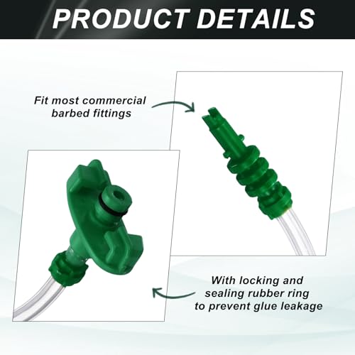 uxcell 55cc Air Tubing Glue Dispenser Syringes Kit, Syringes Connector Adapter Plastic Clear Tube Sleeve with Piston, End Cap, Top Hat for Industrial Glue Liquid Dispensing, Green