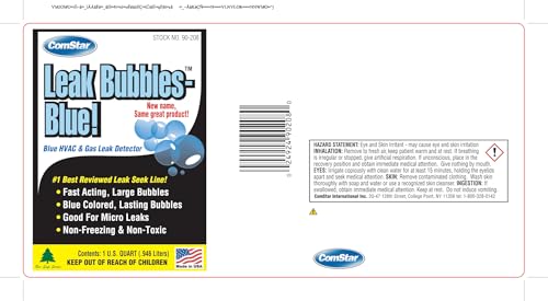 Leak Bubbles Blue 1 qt HVACR, Gas & Tire Leak Detector Spray 1 Quart
