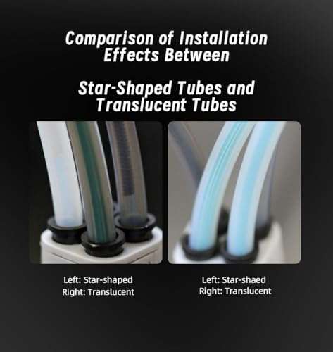 5Meters Up to 260°C Upgraded PTFE tube OD 4mm Star Shape Inner Ultra Smooth Flow Compatible with Bambulab A1 A1 mini H2D H2S P1P P1S X1 All FDM 3D Printers with 1.75mm Filament (Translucent, 5M)