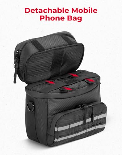 KEMIMOTO Universal Motorcycle Tool Bag + Handlebar Tool Bag with Detachable Phone Bag fits Most Motorcycle