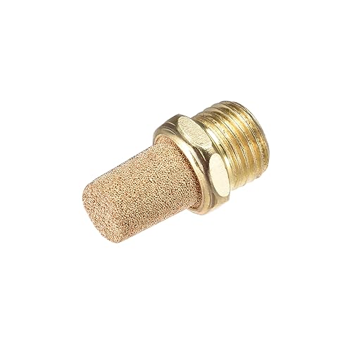 sourcing map Brass Exhaust Silencer with Brass Body 1/4 Inch PT Male Thread Bronze Pack of 5 | Schalldämpfer, Mit Messingkörper