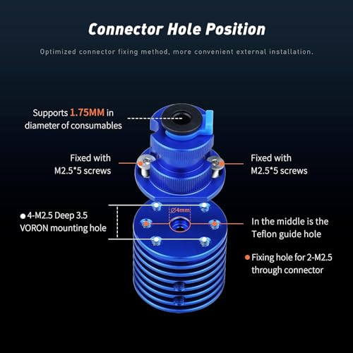 Upgraded High Speed Rapid Heat V6 Hotend 24V 48W Ceramic Heating Core Bimetal Heatbreak Hardened Steel Nozzle 0.4 Compatible with Voron 2.4 Prusa i3 MK3S MK3 MK2S 3D Printer
