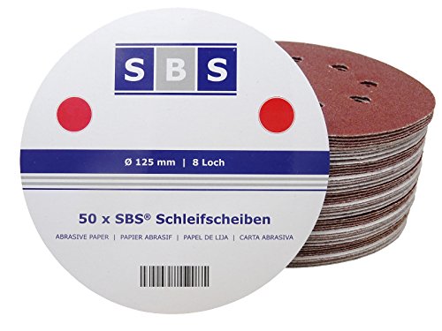 Shina 50 Velcro-Backed Sanding Discs Diameter 125 mm 8 hole for Eccentric Sanders Set Sandpaper 80 grit