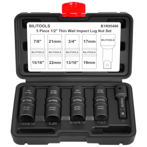 BILITOOLS 1/2 inch Drive Impact Lug Nut Socket Set