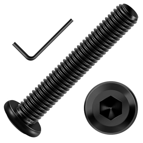 Mywish M8 x 50mm 20Pcs Flat Head Hex Socket Cap Screws Bolts & 77Pcs Wood Screws #10 x 2-1/2" 1lb Box, Deck Screws 2 1/2 Inch, T25 Torx Drive Head, Outdoor Construction Screws, Rust Resistant, Furnitu
