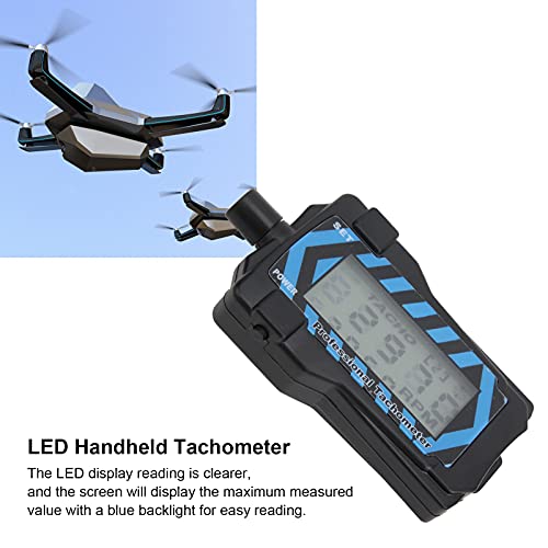 Handheld Tachometer Digital Propeller Speed Tester with Lanyard LED Display RC Drone Plastic + Electronic Components
