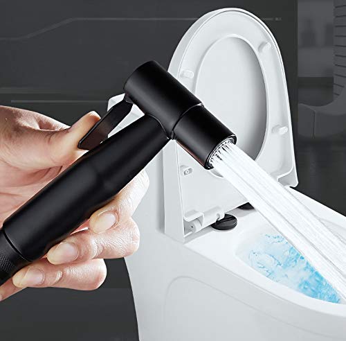 Handheld Bidet Sprayer for Toilet,Bathroom Spray with G1/2,Black | Suitable for personal hygiene cleaning, bathroom cleaning, pet bathing, mop cleaning, etc. Black