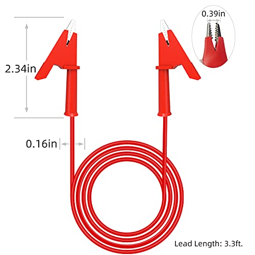 Goupchn 10PCS Test Leads Kit Dual-Ended Alligator Clip with Stackable Banana Plug to Alligator Clip Copper Flexible Cable Wires for Electrical Testing 3.3ft/1m