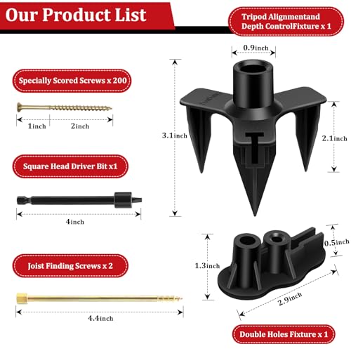 Squeaky Floor Repair Kit with 200 Screws and 5 Tools