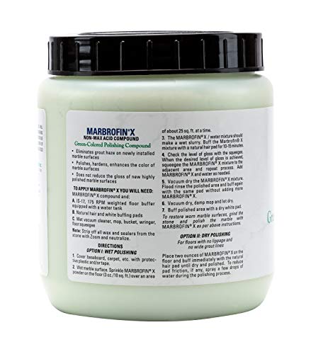 Marbrofin X, 1 Quart (2.2 Lb) Green-Colored Polishing Powder for Marble and Other Natural Stones
