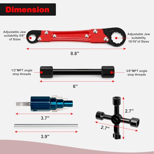 Plumbing Tools Kit with 1/2" & 3/4" Compression Sleeve Puller Set
