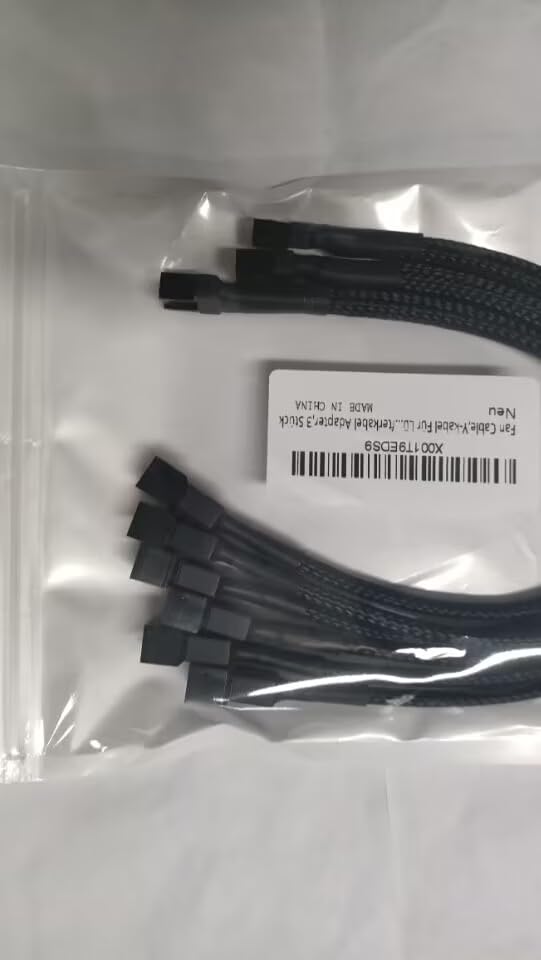 Fan cable, Y-cable for fans, fan adapter, fan Y-cable, fan splitter cable, fan splitter, computer fan cable, 4 pin cable, Y-fan cable, PWM adapter, fan cable splitter, fan cable adapter, 3 pieces 1 to 2 -3PCS