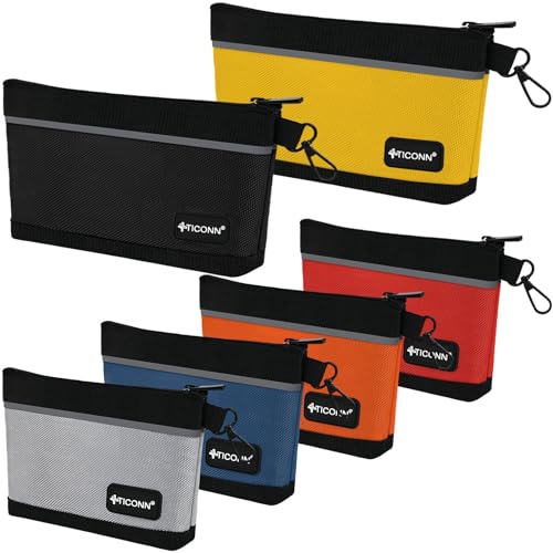 TICONN 16in Tool Bag with Waterproof Molded Bottom+ Tool Pouches with Zipper(3 Pack)
