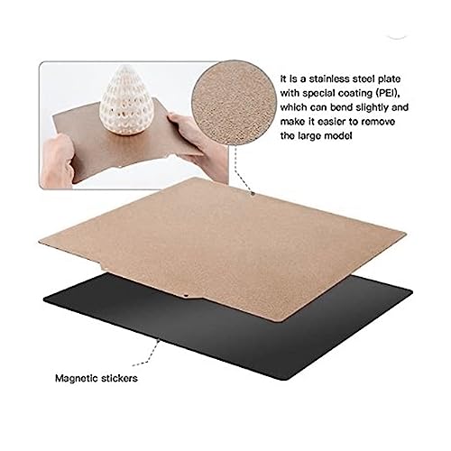 Flexible PEI Double-Sided Sp Steel Plate for CR-6 SE 3D Printers - Magnetic Build Plate, 255x245MM, Ible Steel, Ideal for 3D Printing