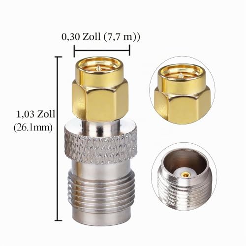 TUOLNK SMA Male to TNC Female Coaxial for Antenna Router SMA Male to TNC Female Coaxial Adapter 2pcs Pack of 2 SMA male to TNC female
