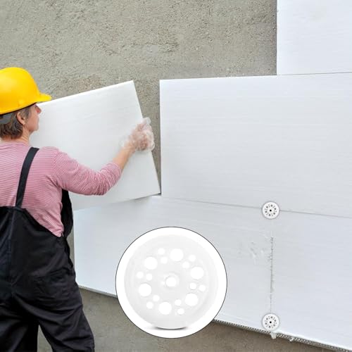 Frcctre 500 Pcs 46 mm Polypropylene Washers for Fixing and Fastening Rigid Foam Insulation Foam Board Panels and Sheets, Plastic Washers for Screws Nail 1.81 inches