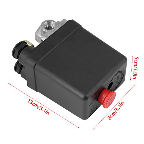 Air Compressor Pressure Switch Control, Heavy Duty 240V 16A Four Port Central Pneumatic Air Compressor Pressure Switch Control Valve Replacement