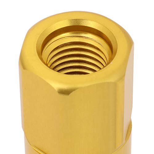 J2 Engineering LN-T7-017-15-GD Gold 7075 Aluminum M12X1.5 20Pcs L: 90mm Spiky Cap Lug Nut w/Socket Adapter