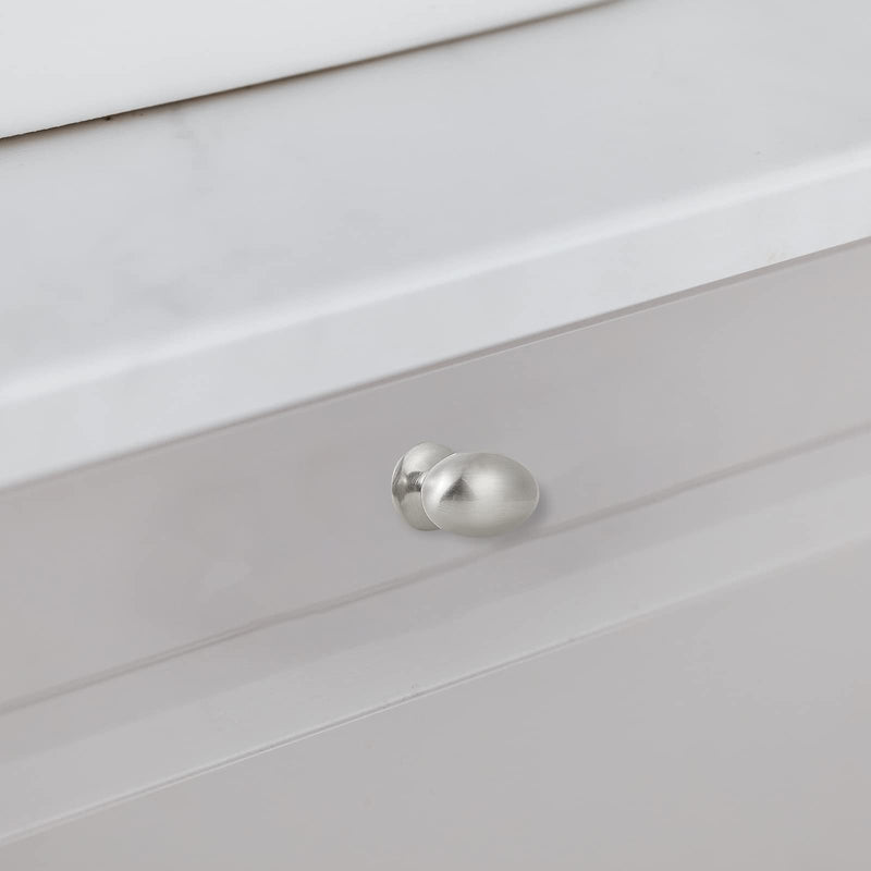 HARPOON Cabinet Hardware Knobs Round Furniture Mushroom Knob - 1.4 Inch 10 Pack Satin Nickel 1.4 Inch - 10 Pack