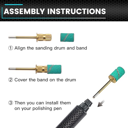 ARROWMAX 75pcs Sanding Drum Set Sanding Belts 80 120 180 Grit Mini Drum Sanding Sleeves with 3/32 Inch Shank Drum Grinding Mandrels for Drill Dog Nail Grinder