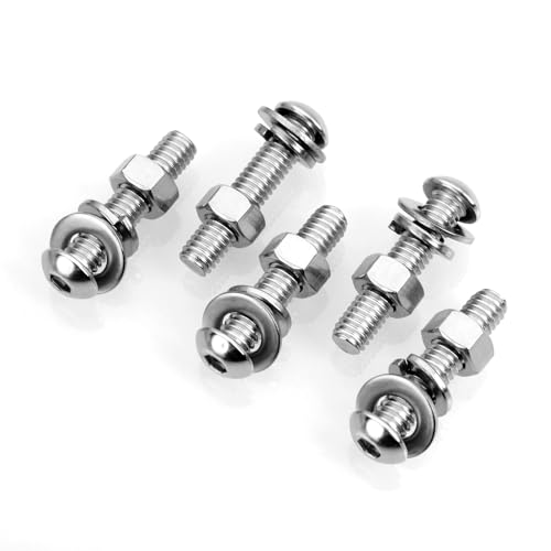 Mywish M8 x 30mm 20Pcs Flat Head Hex Socket Cap Screws Bolt & (20Sets) 5/16 Bolt, 5/16-18 x 1-1/2" Button Head Socket Cap Nuts and Bolts, 304 Stainless Steel Furniture Bolts Full Thread, Bolts and N