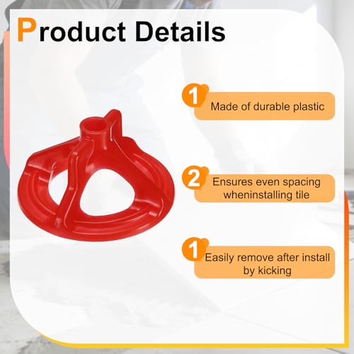 PATIKIL 1 Set Tile Leveling System Clips, 1/8"- 700 Pcs Spiral Base Spacers + 100 Pcs Caps for Wall/Floor Ceramic Tile and Stone Installation Effortless Install Precision, White Red