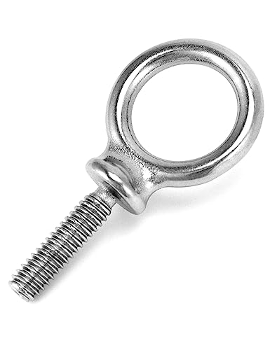 QWORK Eye Bolt, 50 Pack 1/4"-20 x 1 Marine Grade Stainless Steel Lifting Ring Threaded Eyebolt Machinery Shoulder Eyebolts 1/4" - 20 x 1"