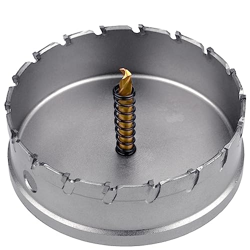 6.3 inch / 160mm Carbide Tipped Hole Saw,Metal Steel Hole Saw with a Drill Bit, Hole Cutter for Thick Metal,Stainless Steel,Sheet Metal, Iron and Wood. (160mm (6.3 inch)) 160mm ( 6.3 inch )