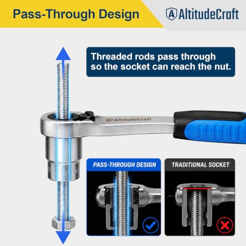 17-Piece Metric Pass-Through Socket Set for Long Studs