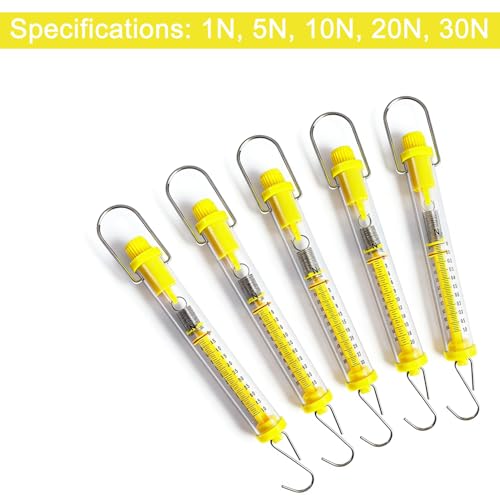 Plastic Balance Hanging Spring Scale Set of 5,1N,5N,10N,20N,30N Yellow