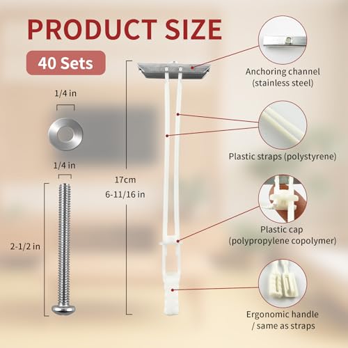 40PCS Heavy Duty Drywall Anchors with Bolts for 1/4"-20, 270+ lbs Hollow Wall Anchors for TV Mounting Kit,Drywall Toggle Bolt - Zinc Plated, Easy Install 40