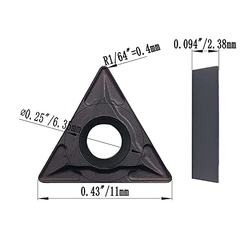 40pcs CCMT09T304/CCMT32.51 TCMT110204/21.51 Carbide Turning Inserts,CCMT/TCMT Insert Mutilayer Coated CNC Lathe Replacement Cutters Inserts for Lathe Turning Tool Holder Boring Bar