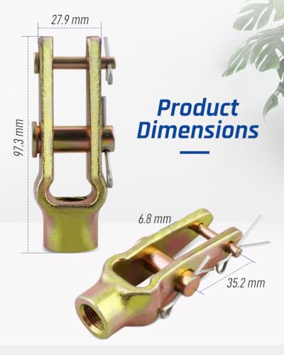 4 Pack Slack Adjuster Clevis Double Pinned Straight Pin Kit, 5/8"-18 Threaded, Fit for Meritor R810019 Haldex CQ36541 Euclid E11430 Freightliner A6809960540 Heavy Duty Air Brake Clevis Linkage
