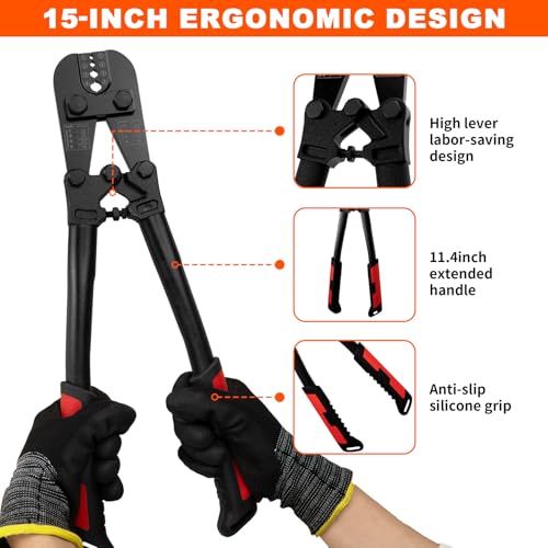 Sanuke Wire Rope Crimping Tool Kit, 3/64"-1/8" Steel Cable Swaging Tool Crimper+Sleeves (2-Piece)