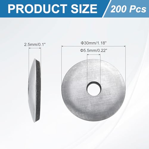 uxcell 200Pcs 7/32" x1-3/16 Sealing Washers for Screws Bolts, Silver&Black 7/32" x 1-3/16" 200
